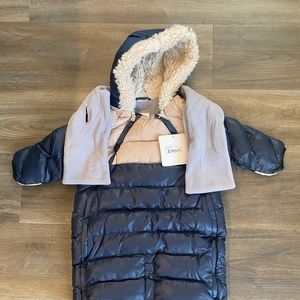 7AM Enfant Doudoune One Piece Infant Snowsuit Midnight Blue Large NEW